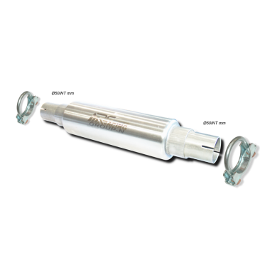 SILENCIADOR UNIVERSAL Ø85 (GRUPO-N) CON ABRAZADERAS CONEXION PARA TUBO Ø50mm LONGITUD SILENCIADOR 250mm