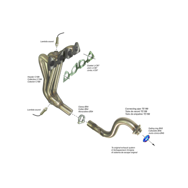 COLECTOR DE ESCAPE DEPORTIVO TUBULAR INOXIDABLE PEUGEOT 307 CC 1.6I 16V 02-