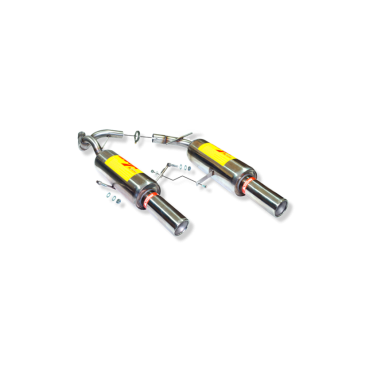 ESCAPE TRASERO INOXIDABLE NO HOMOLOGADO:RENAULT CLIO II SPORT 2Ø85 CENTRALES