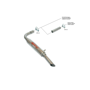 ESCAPE TRASERO INOXIDABLE GRUPO-N USO EXCLUSIVO PARA COMPETICIÓN:SIMCA MIL / RENAULT R8 1Ø50