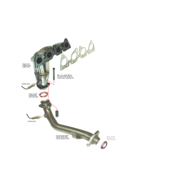 COLECTOR DE ESCAPE DEPORTIVO TUBULAR INOXIDABLE:CITROËN C2 / PEUGEOT 207