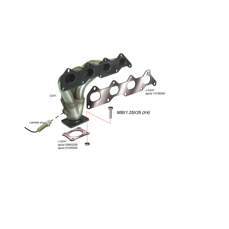 COLECTOR DE ESCAPE DEPORTIVO TUBULAR INOXIDABLE:SEAT IBIZA / VOLKSWAGEN POLO / VOLKSWAGEN GOLF IV