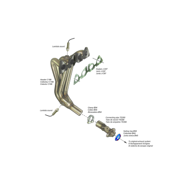 COLECTOR DE ESCAPE DEPORTIVO TUBULAR INOXIDABLE:PEUGEOT 206