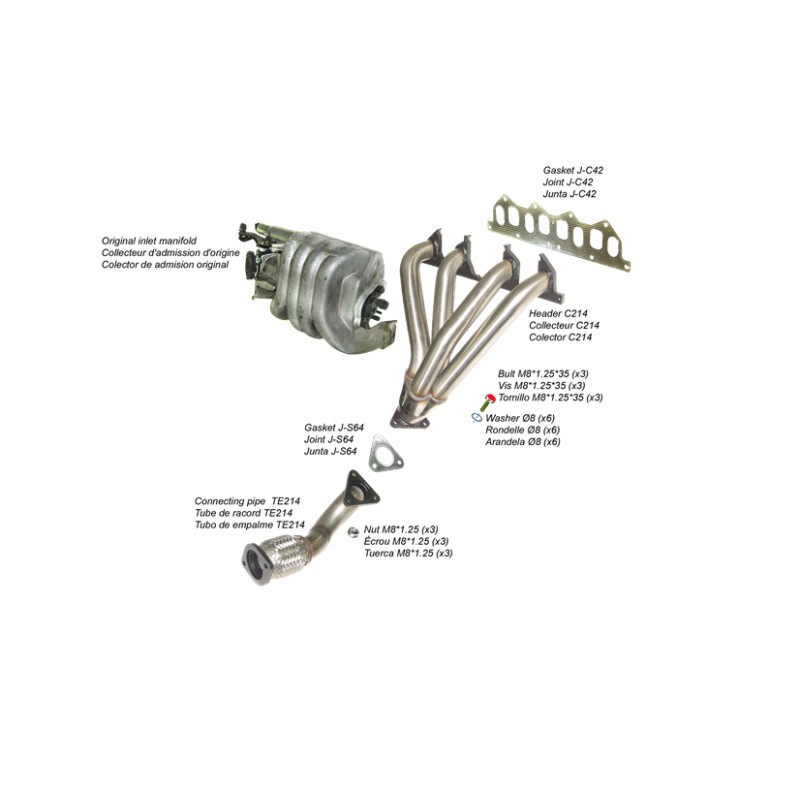 COLECTOR DE ESCAPE DEPORTIVO TUBULAR INOXIDABLE RENAULT MEGANE 2.0I 8V 95-99