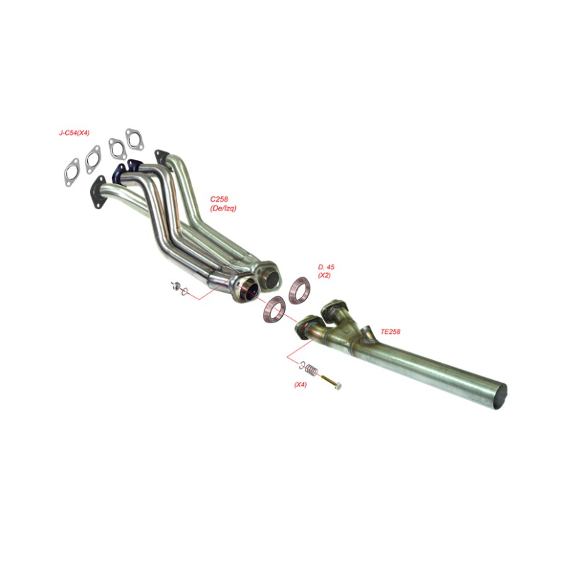 COLECTOR DE ESCAPE DEPORTIVO TUBULAR INOXIDABLE SEAT IBIZA CUPRA 2.0I 16V 97-99