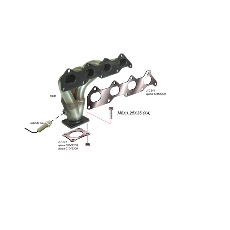 COLECTOR DE ESCAPE DEPORTIVO TUBULAR INOXIDABLE SEAT IBIZA 1.4I 16V 02-