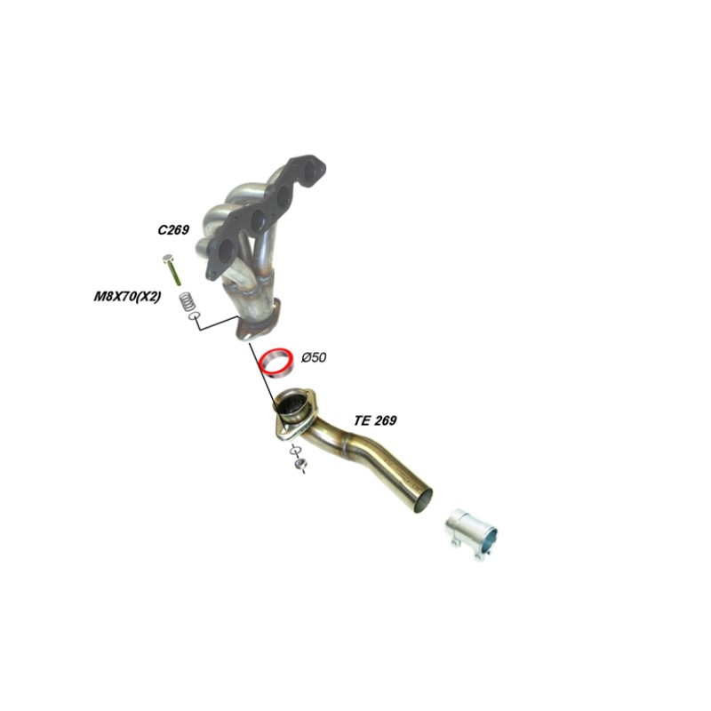 COLECTOR DE ESCAPE DEPORTIVO TUBULAR INOXIDABLE HONDA CIVIC 1.6I 16V VTEC SPORT EP2 04-