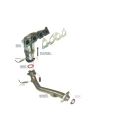COLECTOR DE ESCAPE DEPORTIVO TUBULAR INOXIDABLE CITROËN C2 1.6I 16V VTS 07/04-