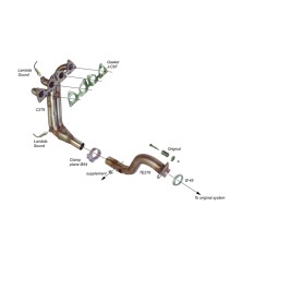 COLECTOR DE ESCAPE DEPORTIVO TUBULAR INOXIDABLE CITROËN C4 1.6I 16V 04-