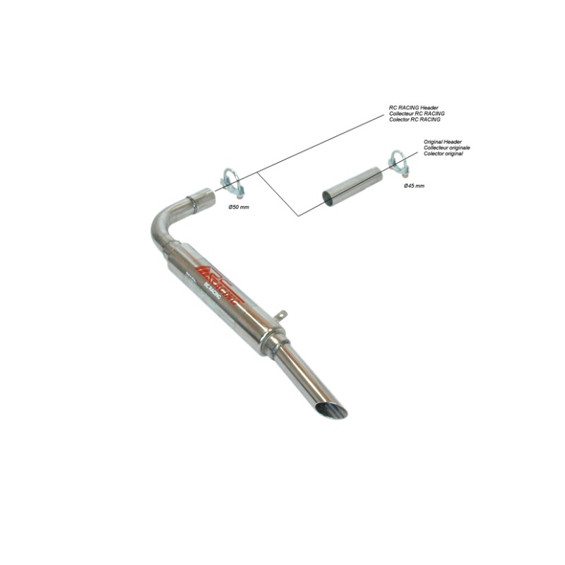 ESCAPE TRASERO INOXIDABLE GRUPO-N USO EXCLUSIVO PARA COMPETICIÓN RENAULT R8 1.0 62-72