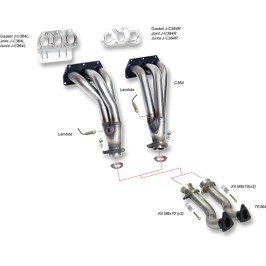 COLECTOR DE ESCAPE DEPORTIVO TUBULAR INOXIDABLE VOLKSWAGEN GOLF IV R32 11-
