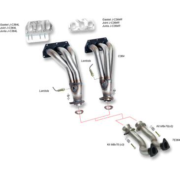 COLECTOR DE ESCAPE DEPORTIVO TUBULAR INOXIDABLE VOLKSWAGEN GOLF IV R32 11-