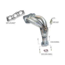 COLECTOR DE ESCAPE DEPORTIVO TUBULAR INOXIDABLE TOYOTA AYGO 1.0 12V 02/05-