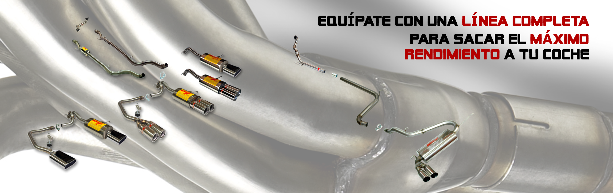 Kit líneas completas de escape en acero inoxidable RC Racing